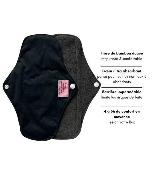Serviette Bambou — Noir Intemporel
