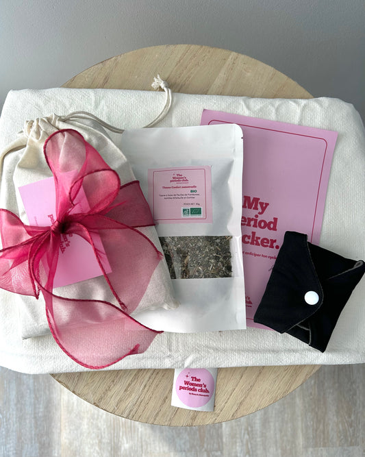 Coffret découverte de Noël à offrir Serviette + tisane « Confort menstruelle » plus que 3 en stock